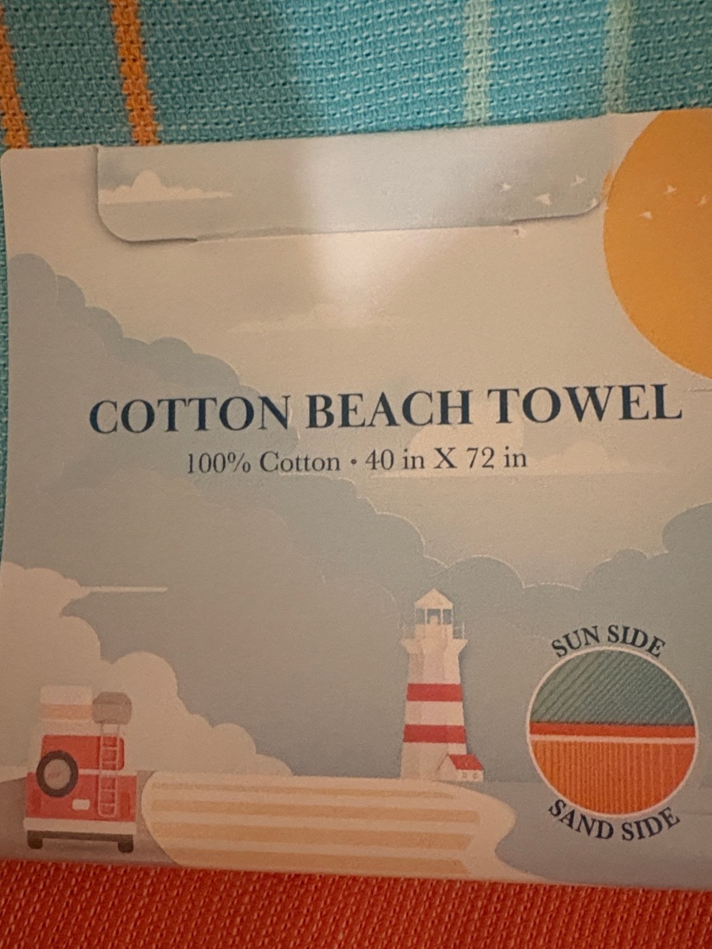 Zenith Orange and Blue Beach Towel - Picture 4 of 8
